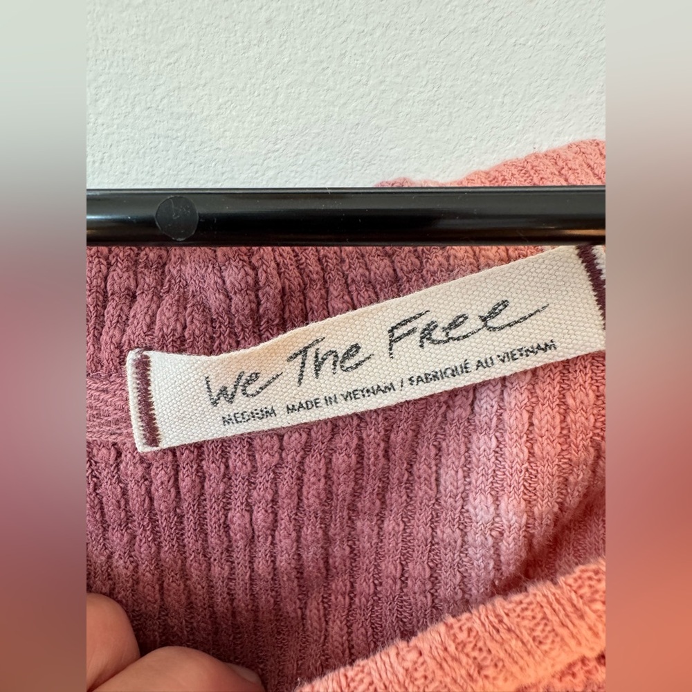 Free People Logan Long Sleeve Top in Pink and Cream - Picture 6 of 8